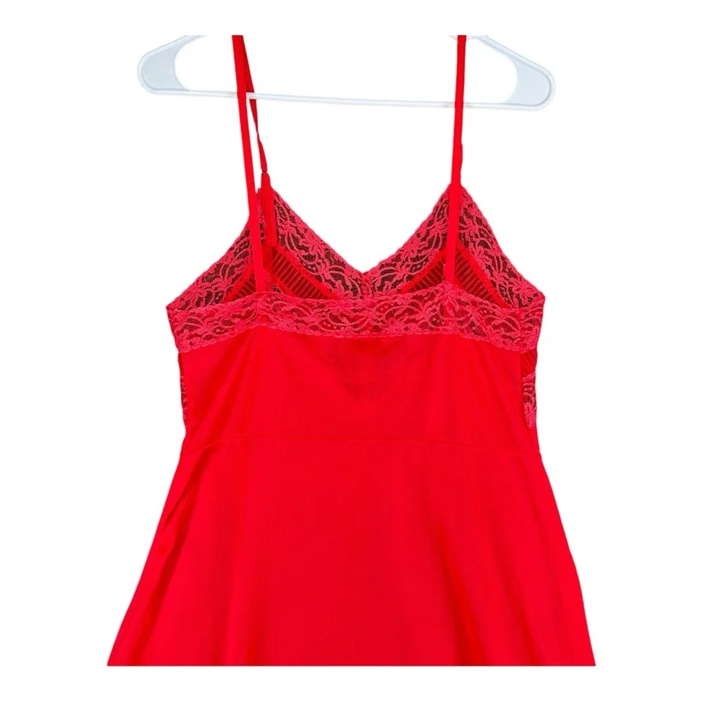 Countess 34 Vintage Red Lace Slip Lingerie Nightgown Nightie Sexy 70s 80s